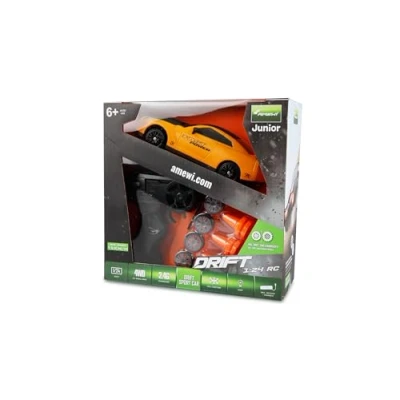 Imagen de Amewi Drift Sport Car 4WD 1:24 RC Mando a Distancia RTR, Color Amarillo