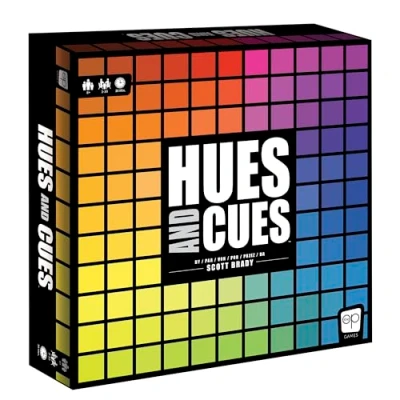 Imagen de The OP Usaopoly Hues and Cues Multilingual Juego de Mesa en Espanol para Toda la Familia Fiesta 3 10 Jugadores Conecta Pistas 480 Cuadros Color