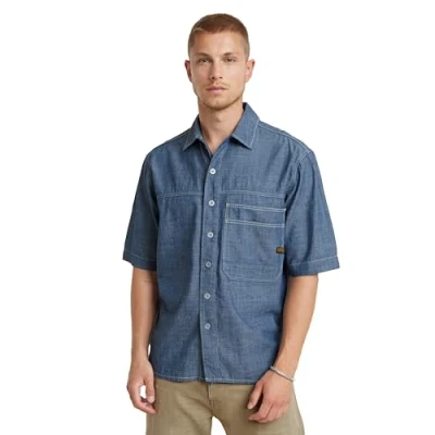 Imagen de G Star para Hombre Camisa Double Pocket Relaxed, Azul (Rinsed D24603 D558 082), M
