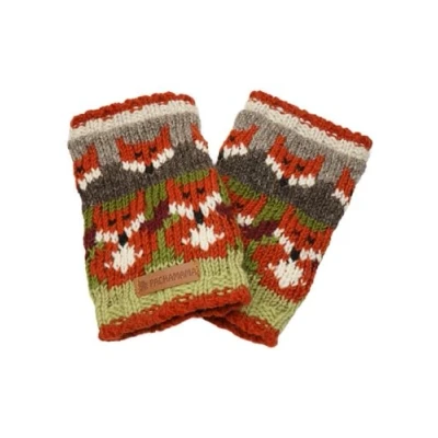 Imagen de Pachamama Calentadores de muñeca lana para mujer, forro polar, tejido a mano, multicolor, talla única, hecho extra cálido, comercio justo