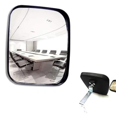 Imagen de HUOCAI espejo de tráfico gran angular seguridad convexo para familia, garaje, hospital, estacionamiento, vial, punto único, interior y exterior, 16 x 19 cm (16 cm)