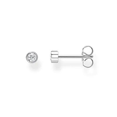 Imagen de THOMAS SABO Pendientes Individuales Piedra Blanca Plata Chapada en Oro H2136 414 14, Amarillo