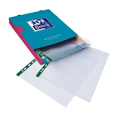 Imagen de Fundas perforadas, A4, cristal, transparente, de Elba Box of 100