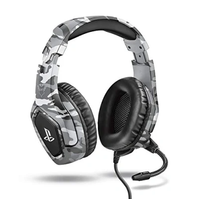 Imagen de Auriculares gaming Trust GXT 488, De diadema, Con cable, Para PS4, Micrófono, Control volumen, Gris camo