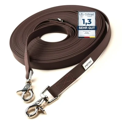 Imagen de PetTec Correa de Perro 2m, Edición Fina, Cómoda y Resistente, Fabricada con Trioflex Resistente; para Perros hasta 50 kg Tamaño; Proporciona Seguridad, Protección Control (Negro)