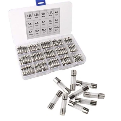 Imagen de FULARR® 230Pcs 5X20mm Profesional Coche Vidrio Tubo Fusible Kit: 210Pcs Rapido Soplo + 20Pcs Clip, con Transparente Plástico Caja