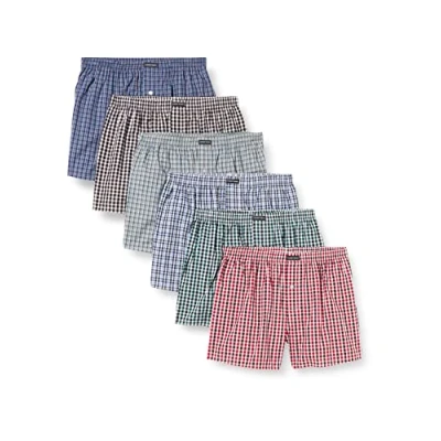 Imagen de Lower East Calzoncillos Hombre Bóxer Pack de 6 100% Algodón Ropa Interior Hombre, para Hombres, Algodón, Multicolor, 4XL