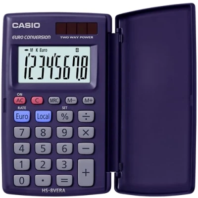 Imagen de Casio HS 8VERA Calculadora de bolsillo con tapa,10.4 x 6.2 1cm, Azul marino