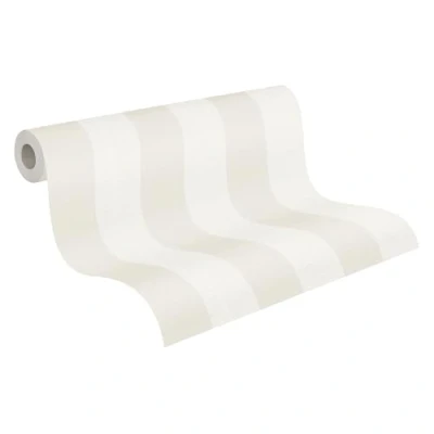 Imagen de A.S. Création Papel Pintado de Pared a Rayas en Beige y Blanco para Diferentes Espacios 10,05 m x 0,53