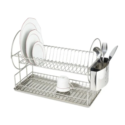 Imagen de Wenko Escurreplatos Exclusiv Duo Soporte para Platos y Tazas Plata Mate