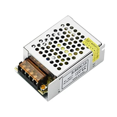 Imagen de Fuente de Alimentación Conmutada LED, 12V 5A 60W Transformadores para Tira LED Caja Aluminio