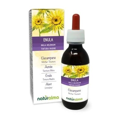 Imagen de Énula (Inula helenium) raíces Tintura Madre sin alcohol Naturalma Extracto líquido gotas 120 ml Complemento alimenticio Vegano