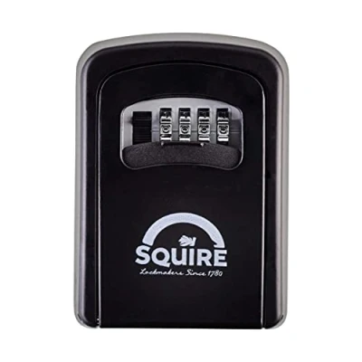 Imagen de Caja de seguridad para llaves Squire Cerradura combinación 4 ruedas (Key Keep1) montada en la pared Gran capacidad almacenamiento resistente uso exteriores e interiores