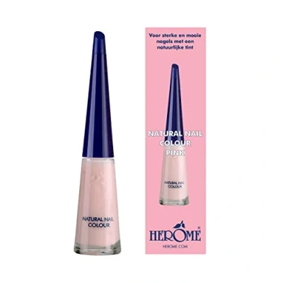 Imagen de Herome Esmalte de Uñas Color Rosa Suave, 10 ml Estilo Natural, Efecto Fortalecedor, Ideal Manicura Francesa, Evita el Desgarre las Uñas, PintaUñas Nude