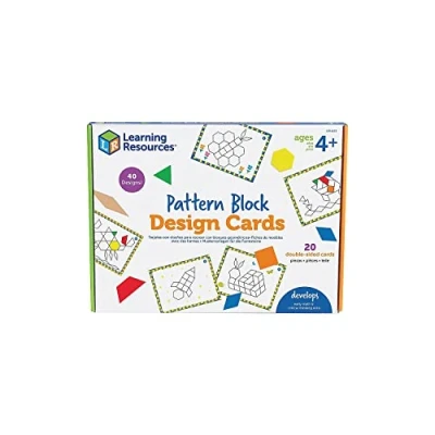 Imagen de Learning Resources LER6133 Tarjetas para diseñar con bloques geométricos, reconocimiento de colores, juguete STEM, 4 años