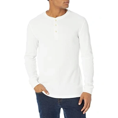 Imagen de Amazon Essentials Camisa Henley de Panal Abeja Manga Larga con Ajuste Entallado Hombre, Blanco, M