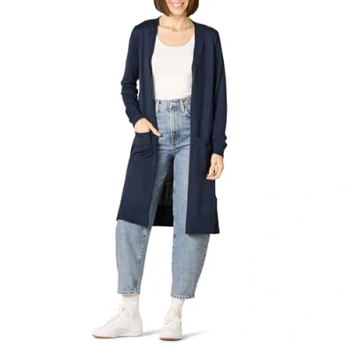 Imagen de Amazon Essentials Jersey Cárdigan Largo y Ligero (Disponible en Tallas Grandes) Mujer, Azul Marino, XL Grande