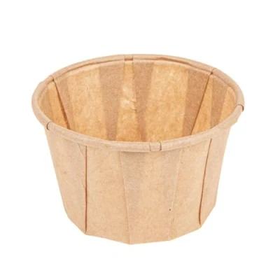 Imagen de 250 unidades Tarrinas Papel Plisado 60 Ml Ø5,4X3,4 Cm Natural Perg. Antigrasas
