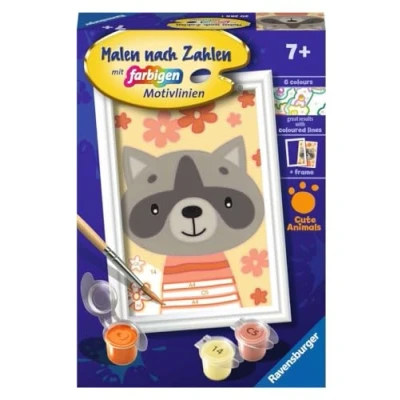 Imagen de Ravensburger Pintura por números 20288 Querido Mapache Niños a Partir de 7 años, Color Colorido (20288)