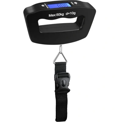 Imagen de DIGIFLEX Báscula Digital para Equipaje Maleta Pesca Parcel Publicar de Viaje, Negro/Azul (Azul) TT96