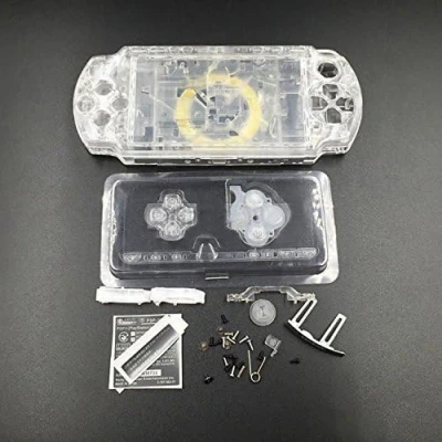 Imagen de Perfect Part Sony PSP 2000, 2001, 2002, 2003, 2004 Series Carcasa completa de repuesto con juego botones (transparente)