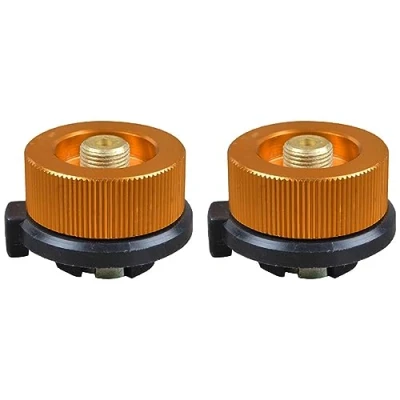 Imagen de Conector de estufa camping adaptador botella gas tipo dividido convertidor horno para recipiente butano a cartucho tornillo (naranja, 2 unidades)