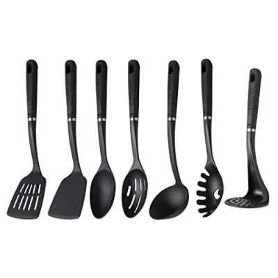 Imagen de Circulon Momentum Juego de Herramientas y Utensilios Cocina (7 Piezas), plástico Acero Inoxidable, Negro, 7 Piece Set