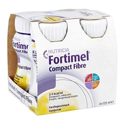 Imagen de fortimel Compact Fibre Vainilla sabor líquido, 4 x 125 ml