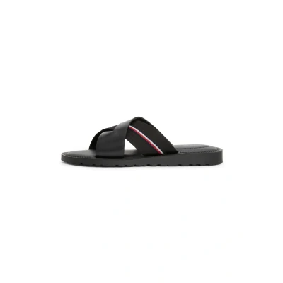 Imagen de Tommy Hilfiger Sandalias Hombre Core Criss de piel, Negro (Black), 40