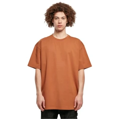 Imagen de Build Your Brand Camiseta para Hombre Heavy Oversize tee Básica Hombres, Corte Oversized Fit, Algodón, Beige, XL