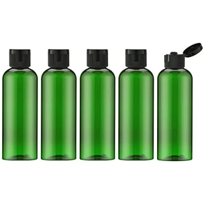 Imagen de Toureal 100ML Botella de Viaje Flip Cap (5 Piezas) Contenedor Vacío para Cosméticos con Embudo (Verde)