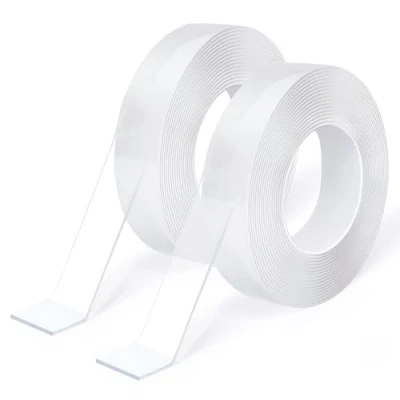 Imagen de Art3d cinta adhesiva de doble cara, 8 m, nano, extrafuerte, transparente, 2 rollos, multiusos para alfombras, marcos fotos, cocina, manualidades, montaje en pared, hogar,