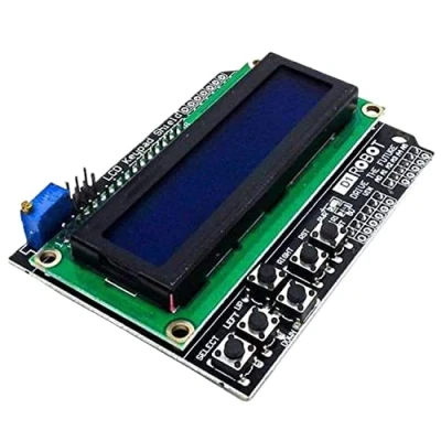 Imagen de AZDelivery HD44780 LCD Keypad Shield 16x2 LCD1602 I2C Modulo Display 2x16 Caracteres (con Fondo Azul y Blancos) Compatible con Arduino E Book Incluido!
