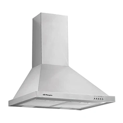 Imagen de Orbegozo DS 48170 B IN Campana extractora decorativa 70 cm, motor de 190 W, 3 niveles potencia, filtros desmontables, extracción 630 m3/h, iluminación LED
