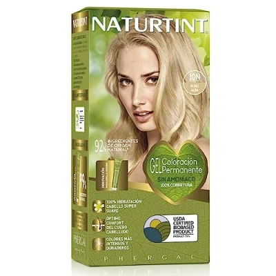 Imagen de NATURTINT Biobased, Coloración Permanente Sin Amoniaco, 100% Cobertura de Canas, Tinte para el Cabello, Ingredientes Naturales, Color Intenso, Natural y Duradero, 10N Rubio Alba, 170ml