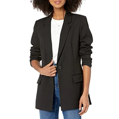 Imagen de The Drop Blake Blazer Largo para Mujer, Negro, 5XL Grande