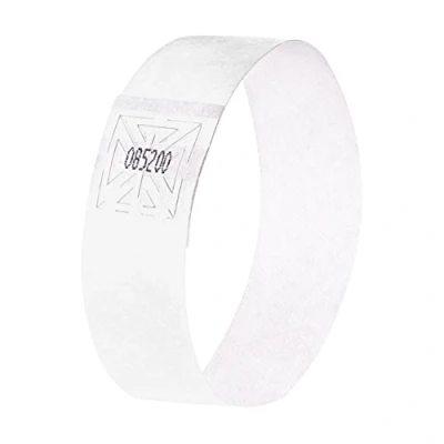 Imagen de SIGEL EB216 120 Pulseras de identificación y control para eventos, personalizables, Super Soft 25,5 x 2,5 cm, blanco