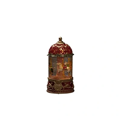 Imagen de Konstsmide Bola de Nieve LED para decoración navideña, carrusel Giratorio Navidad, Relleno Agua, con Temporizador 5 Horas, Funciona Pilas y USB, Interior, 3 AA 1,5 V (no