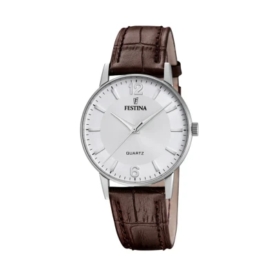 Imagen de Festina Reloj Hombre F20690/2 Classics Caja de Acero Inoxidable 316l Plateado Correa Piel Marrón