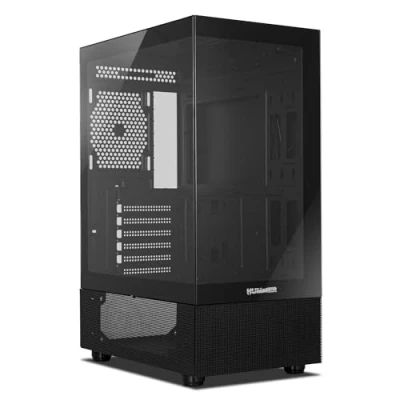 Imagen de NOX XTREME PRODUCTS HUMMER VISION BLACK Semitorre ATX M ATX, Ventana lateral y frontal de cristal templado, Espacio para 5 ventiladores, Compatible Tarjetas gráficas hasta 300mm, USB 3.0, Negro