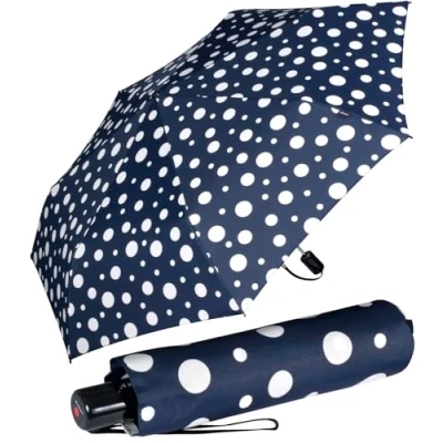 Imagen de Knirps Paraguas de bolsillo Slim Duomatic Dots, azul marino, 90 cm