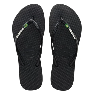 Imagen de Havaianas Slim Brasil Logo, Sandalias Mujer, Black, 41/42