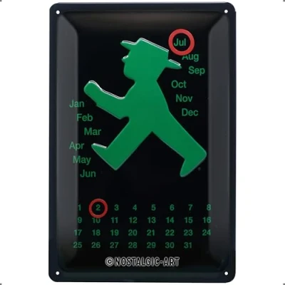 Imagen de Nostalgic Art 20258 Semáforo Verde Calendario Cartel de Chapa, 20 x 30 cm