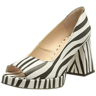Imagen de L37 HANDMADE SHOES Here We Go, Plataforma Mujer, Negro Blanco, 39 EU
