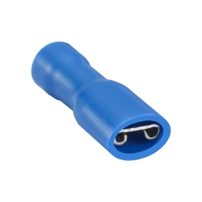 Imagen de Heschen Vinilo de desconexión rápida hembra totalmente aislado, FDFD2 187, 4,8 x 0,5 mm, terminal cable para 1,5 2,5 mm² (16 14 AWG), azul, paquete 100