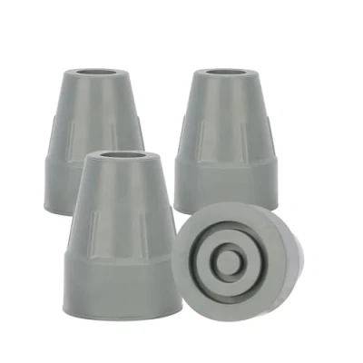 Imagen de supregear 4 Pack Puntas de Bastón Goma, 22 mm para Resistentes con Base Extra Ancha Antideslizante Repuesto Bastones Paseo Accesorio Plegable, Gris