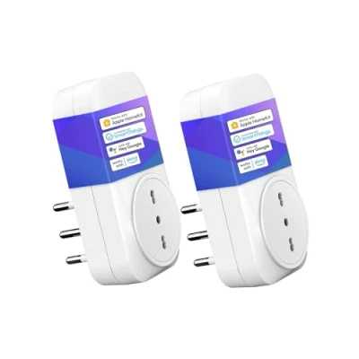 Imagen de Meross Enchufe inteligente italiano Wi Fi, Smart Plug 16A (Type L) compatible con Apple HomeKit Siri, Alexa, Google Home y SmartThings, 2,4 GHz, no requiere concentrador (2 unidades)
