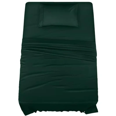 Imagen de Utopia Bedding Juego de sábanas 3 Piezas, Microfibra cepillada, Resistente al Encogimiento y a la decoloración, fácil Cuidado (Individual, Esmeralda)