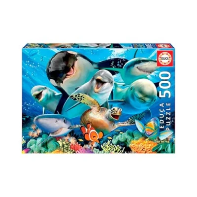 Imagen de Educa Puzzle de 500 Piezas para Adultos Selfies, Bajo el Agua. Incluye Pegamento Fix Puzzle. A Partir 11 años (17647)