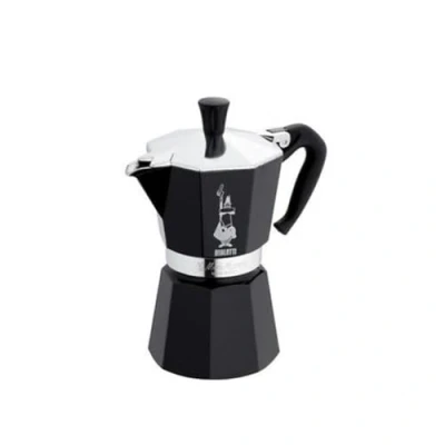 Imagen de Bialetti Moka Color: icónica cafetera espresso para estufa, hace café italiano real, aluminio, Negro, tazas Pot 1 (60 ml)